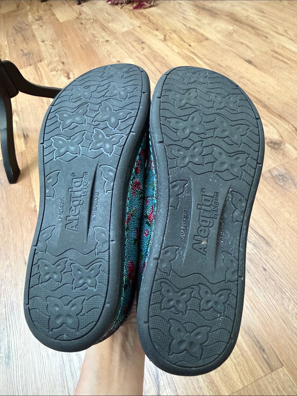 Alegria Teal Floral Ballet Flats - Picture 4 of 5